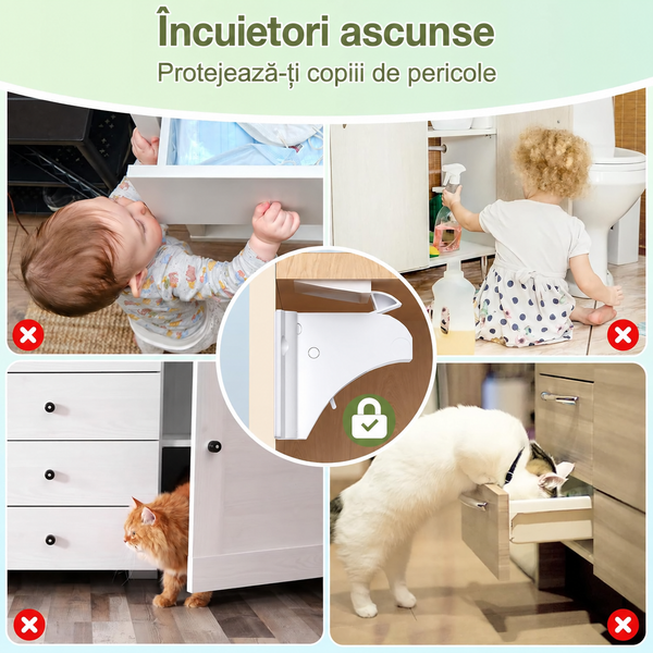 Blocator Invizibil pentru Sertare și Dulapuri